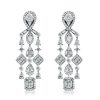925 Sterling Silver Multi Shape Halo Drop Earrings with 3.65 CT. TW. Stones