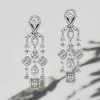 925 Sterling Silver Multi Shape Halo Drop Earrings with 3.65 CT. TW. Stones