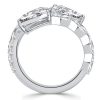 Toi Et Moi Pear Cut Teardrop Spiral Engagement Ring in Rhodium-Plated Sterling Silver