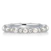Sterling Silver Eternity Wedding Band with Round Cut Pearls for Women