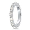 Sterling Silver Eternity Wedding Band with Round Cut Pearls for Women