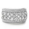 Women's Multi-Row Wedding Band with 3.80 CT. TW. Round Cut Pave Set Stones in Sterling Silver