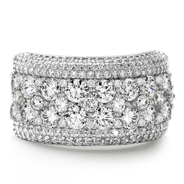 Women's Multi-Row Wedding Band with 3.80 CT. TW. Round Cut Pave Set Stones in Sterling Silver