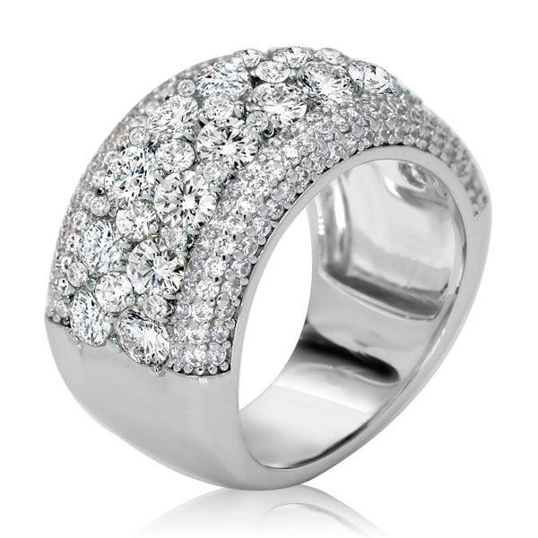 Women's Multi-Row Wedding Band with 3.80 CT. TW. Round Cut Pave Set Stones in Sterling Silver