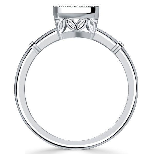 Cushion Cut Sterling Silver Engagement Ring with Milgrain Bezel - 1.12 CT