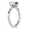 Cushion Cut Sterling Silver Engagement Ring with Milgrain Bezel - 1.12 CT