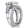 Classic Eternity Created White Sapphire Bridal Set in Rhodium-Plated Sterling Silver