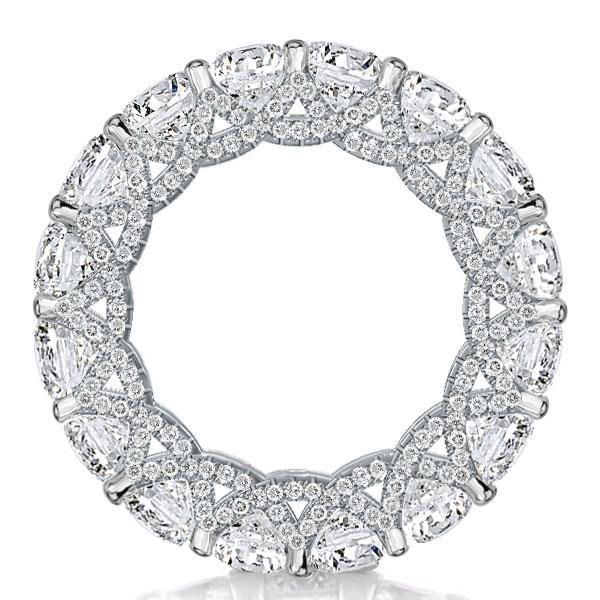 Eternity Sterling Silver CZ Wedding Band - Cross Prong Round Cut