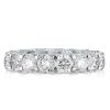 Eternity Sterling Silver CZ Wedding Band - Cross Prong Round Cut