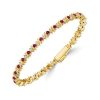 Ruby Bracelet for Women - Round Cut, 18K Gold Plated Sterling Silver