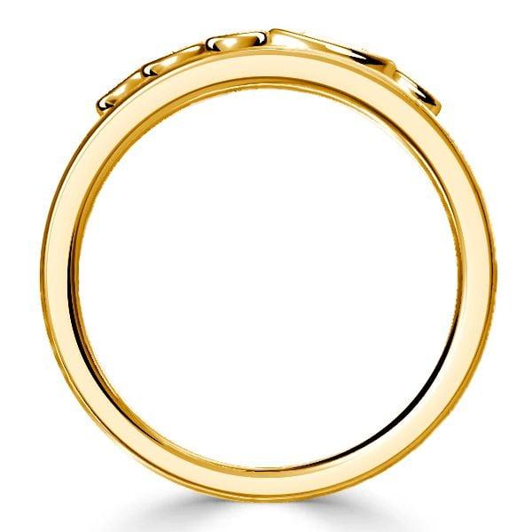 Bezel-Set Marquise and Round Cut Half Eternity Wedding Band in Sterling Silver