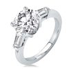 925 Sterling Silver Baguette Wedding Set with 2.00 CT Center Stone