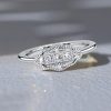 Art Deco Princess Cut Sterling Silver Vintage Engagement Ring
