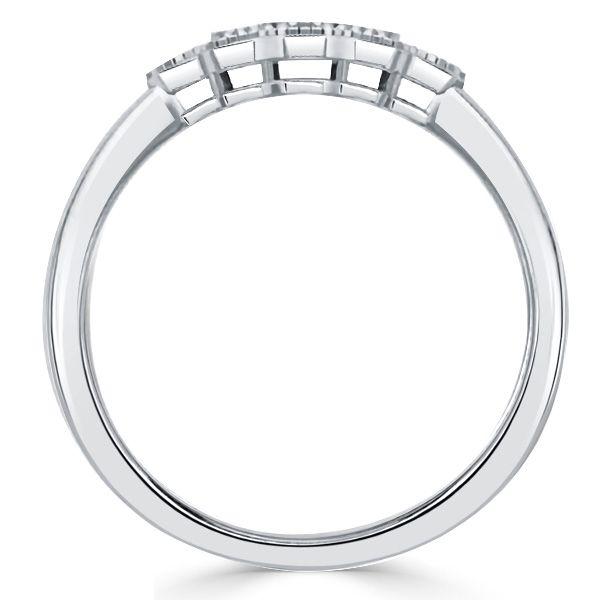 Art Deco Princess Cut Sterling Silver Vintage Engagement Ring