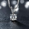 Sterling Silver Created White Sapphire Pendant Necklace - 18 Inch