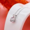 Sterling Silver Created White Sapphire Pendant Necklace - 18 Inch