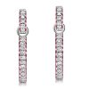 Sterling Silver Round Cut White & Ruby Sapphire Drop Earrings for Women