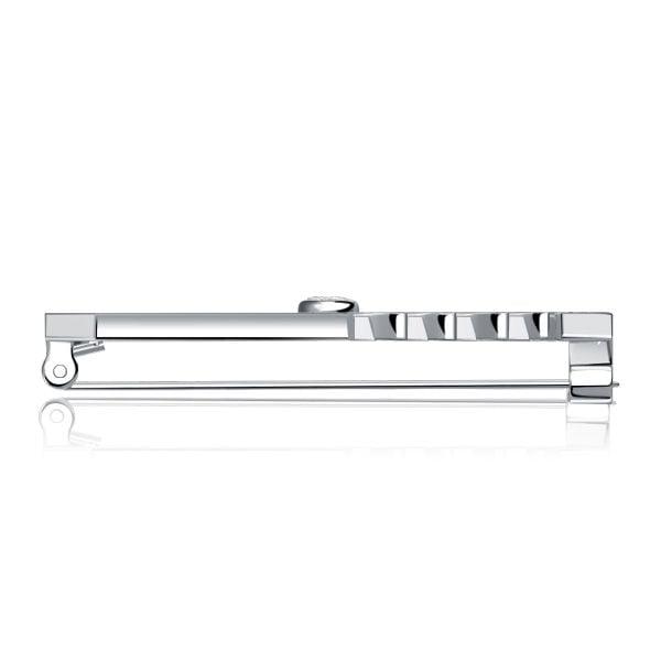 Art Deco Floral Brooch | White Sapphire Accent | 925 Sterling Silver Rhodium Plated Jewelry