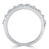 Baguette Blue Sapphire Half Eternity Anniversary Ring - Sterling Silver