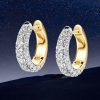 Two-Tone Micro Pave Sterling Silver Hoop Earrings for Women, 2.02 CT. TW.