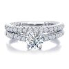 Eternal White Sapphire Vintage Bridal Set - 925 Sterling Silver