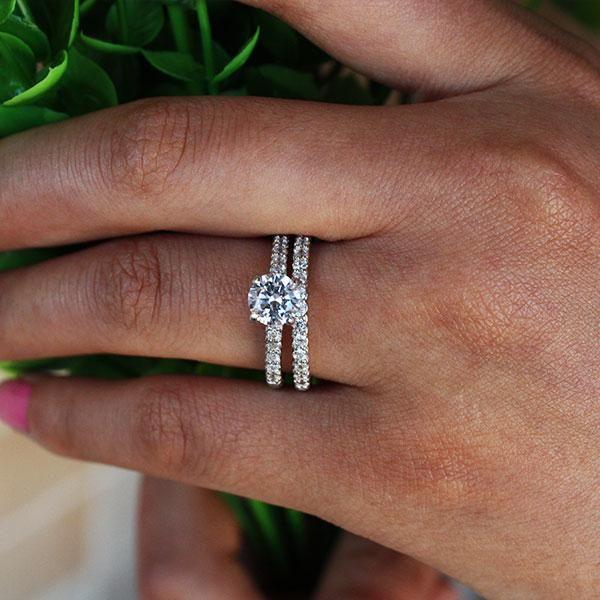 Eternal White Sapphire Vintage Bridal Set - 925 Sterling Silver