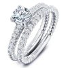 Eternal White Sapphire Vintage Bridal Set - 925 Sterling Silver