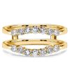 Shared Prong Wedding Ring Enhancer Guard Band, 0.49 CT. TW. Sterling Silver
