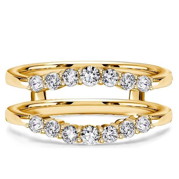Shared Prong Wedding Ring Enhancer Guard Band, 0.49 CT. TW. Sterling Silver