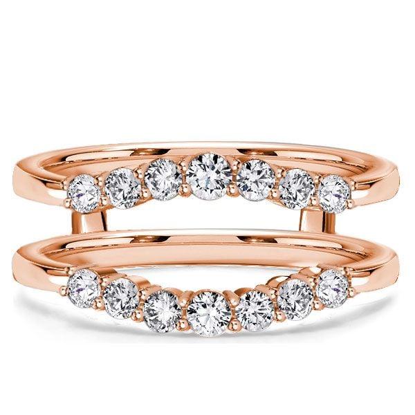 Shared Prong Wedding Ring Enhancer Guard Band, 0.49 CT. TW. Sterling Silver