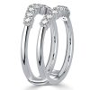Shared Prong Wedding Ring Enhancer Guard Band, 0.49 CT. TW. Sterling Silver