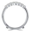 Shared Prong Wedding Ring Enhancer Guard Band, 0.49 CT. TW. Sterling Silver