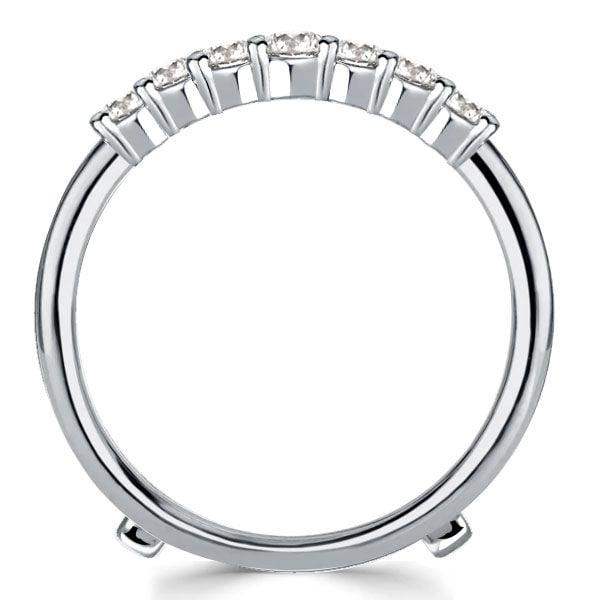Shared Prong Wedding Ring Enhancer Guard Band, 0.49 CT. TW. Sterling Silver