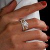 Shared Prong Wedding Ring Enhancer Guard Band, 0.49 CT. TW. Sterling Silver