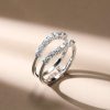 Shared Prong Wedding Ring Enhancer Guard Band, 0.49 CT. TW. Sterling Silver