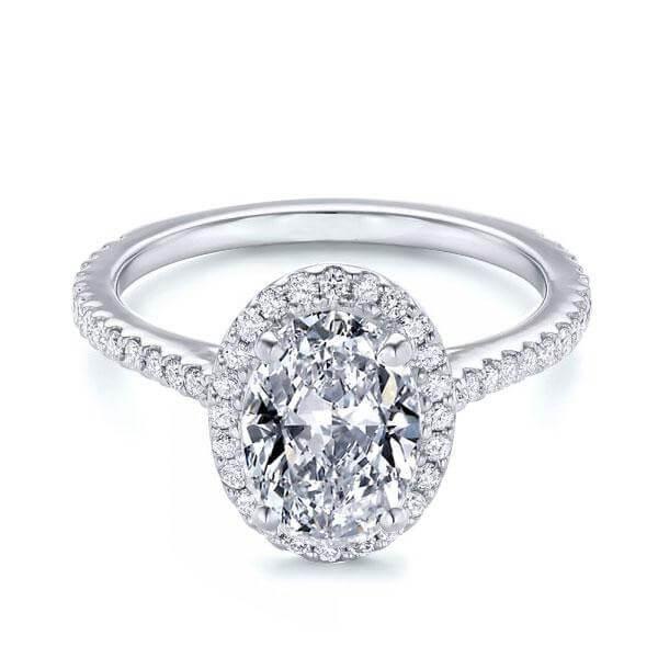 Halo Oval White Sapphire 3-Piece Wedding Set in Sterling Silver