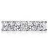 Cushion Cut White Sapphire Eternity Wedding Band in Sterling Silver