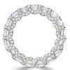 Cushion Cut White Sapphire Eternity Wedding Band in Sterling Silver