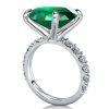 3PC Emerald Cut Emerald Green Engagement Ring Wedding Set in 925 Sterling Silver