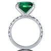 3PC Emerald Cut Emerald Green Engagement Ring Wedding Set in 925 Sterling Silver
