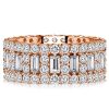 9.15MM Multi-Row Cubic Baguette Cut Eternity Wedding Band Ring in 925 Sterling Silver