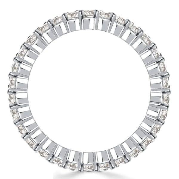 9.15MM Multi-Row Cubic Baguette Cut Eternity Wedding Band Ring in 925 Sterling Silver