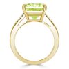 Baguette & Emerald Cut Peridot Engagement Ring - 18K Gold Plated Sterling Silver