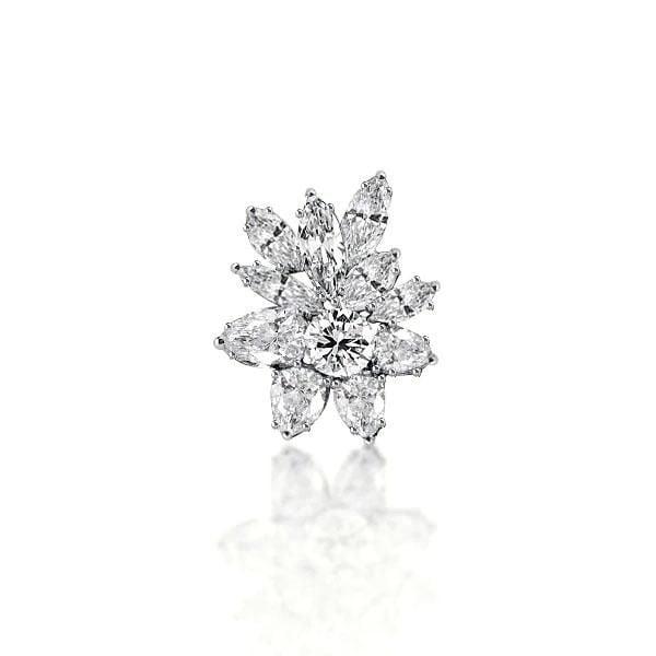 2.50 CTW Round & Marquise Cut White Sapphire Stud Earrings in Rhodium Plated Sterling Silver