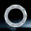 Halo Emerald & Round Cut Sterling Silver Wedding Band - 5.00 CT. TW.
