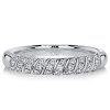 Swirl White Sapphire Sterling Silver Half Eternity Wedding Band - 0.10 CT TW