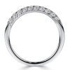 Swirl White Sapphire Sterling Silver Half Eternity Wedding Band - 0.10 CT TW