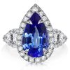 Sterling Silver Pear Cut Halo Engagement Ring with 4.00 CT Center Stone