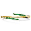 Emerald Green Round Cut Cuff Bracelet - 18K Gold Plated Sterling Silver