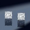 Classic Cushion Cut Stud Earrings in Rhodium Plated 925 Sterling Silver (4.00 CTW)